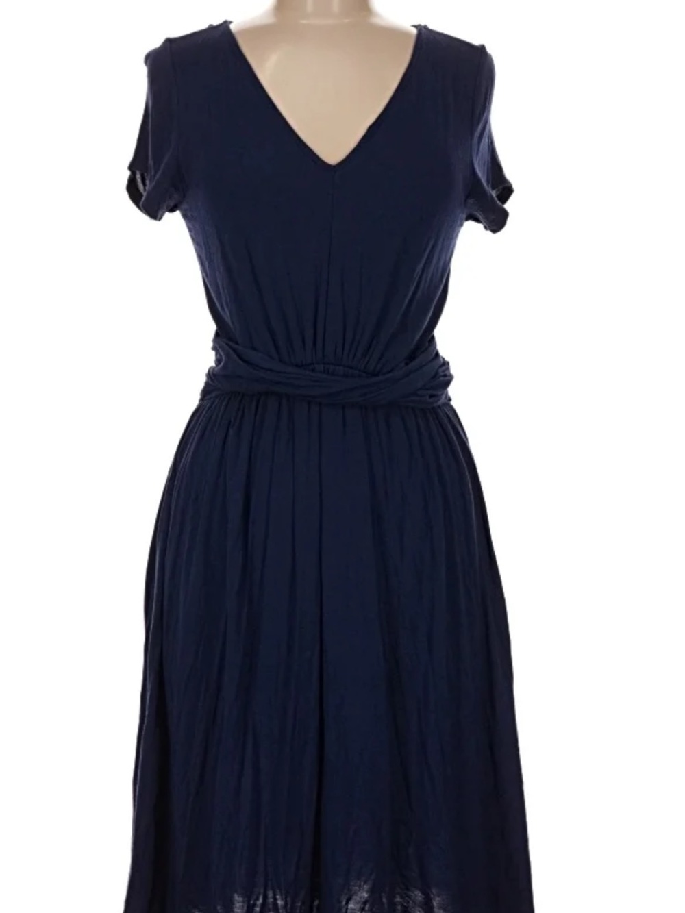 Modcloth Navy V-Neck Twist-Waist Dress